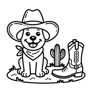 Målarbild Cowboyhund