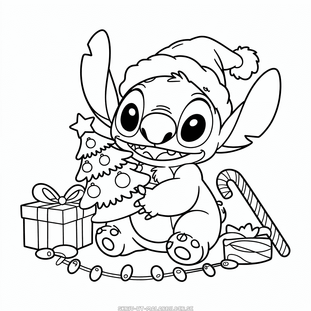 Målarbild Disney Jul Stitch