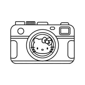 Målarbild Hello Kitty Kamera