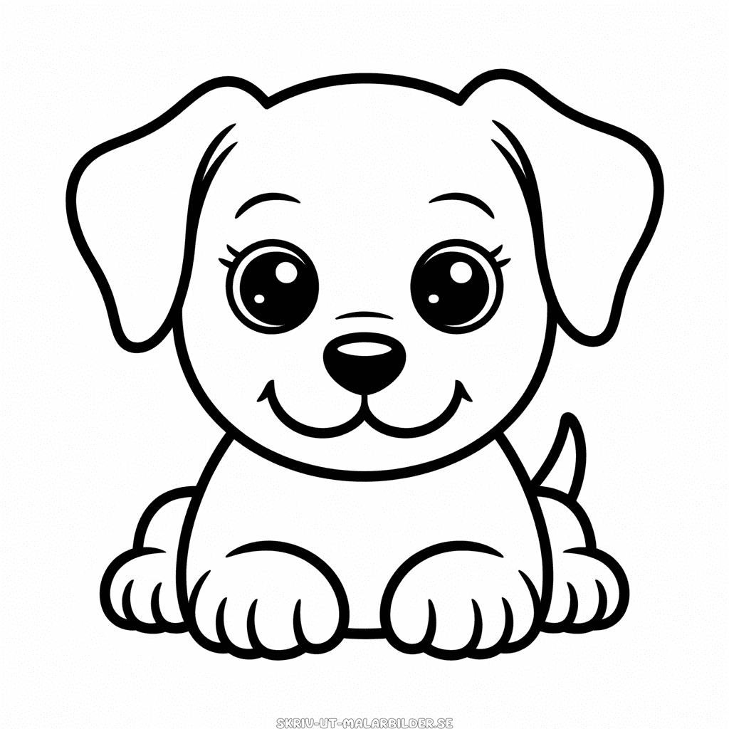 Målarbild Söt Enkel Hund