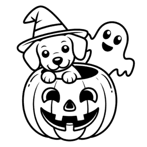 Målarbild Söt Halloweenhund