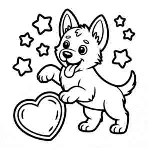 Målarbild Söt Hund