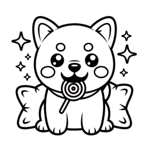 Målarbild Söt Kawaii Hund