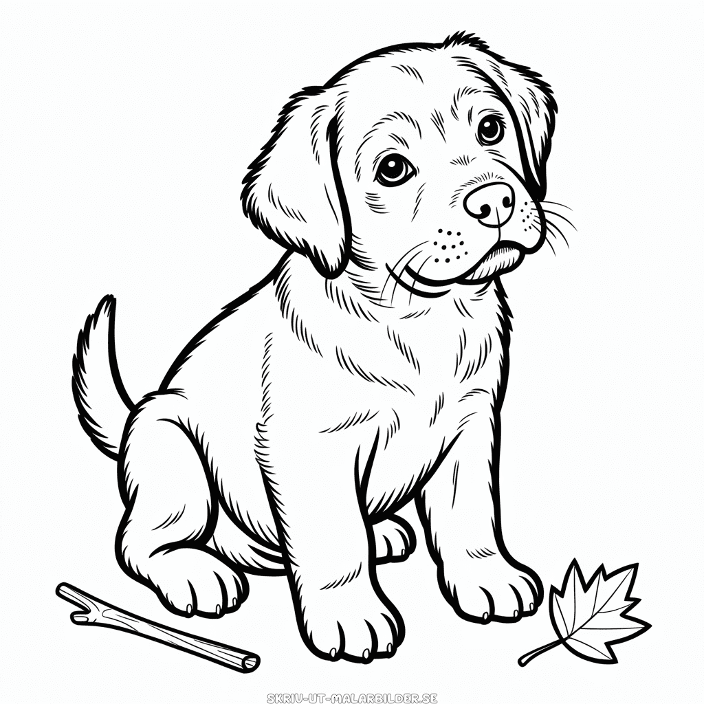 Målarbild Söt Realistisk Hund
