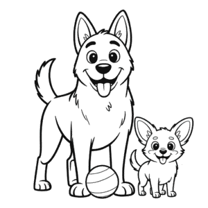 Målarbild Stor Hund