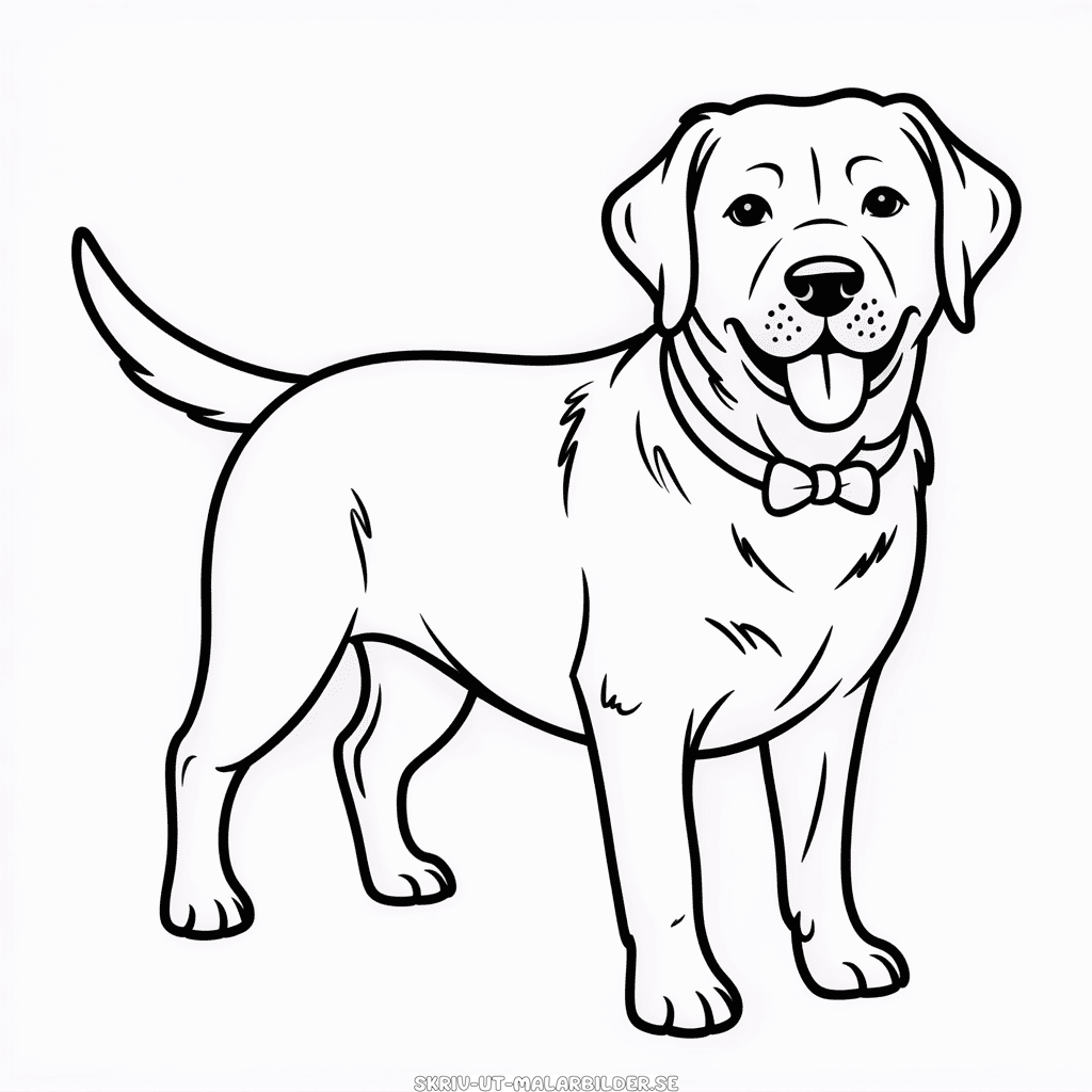 Målarbild Svart Labrador Hund