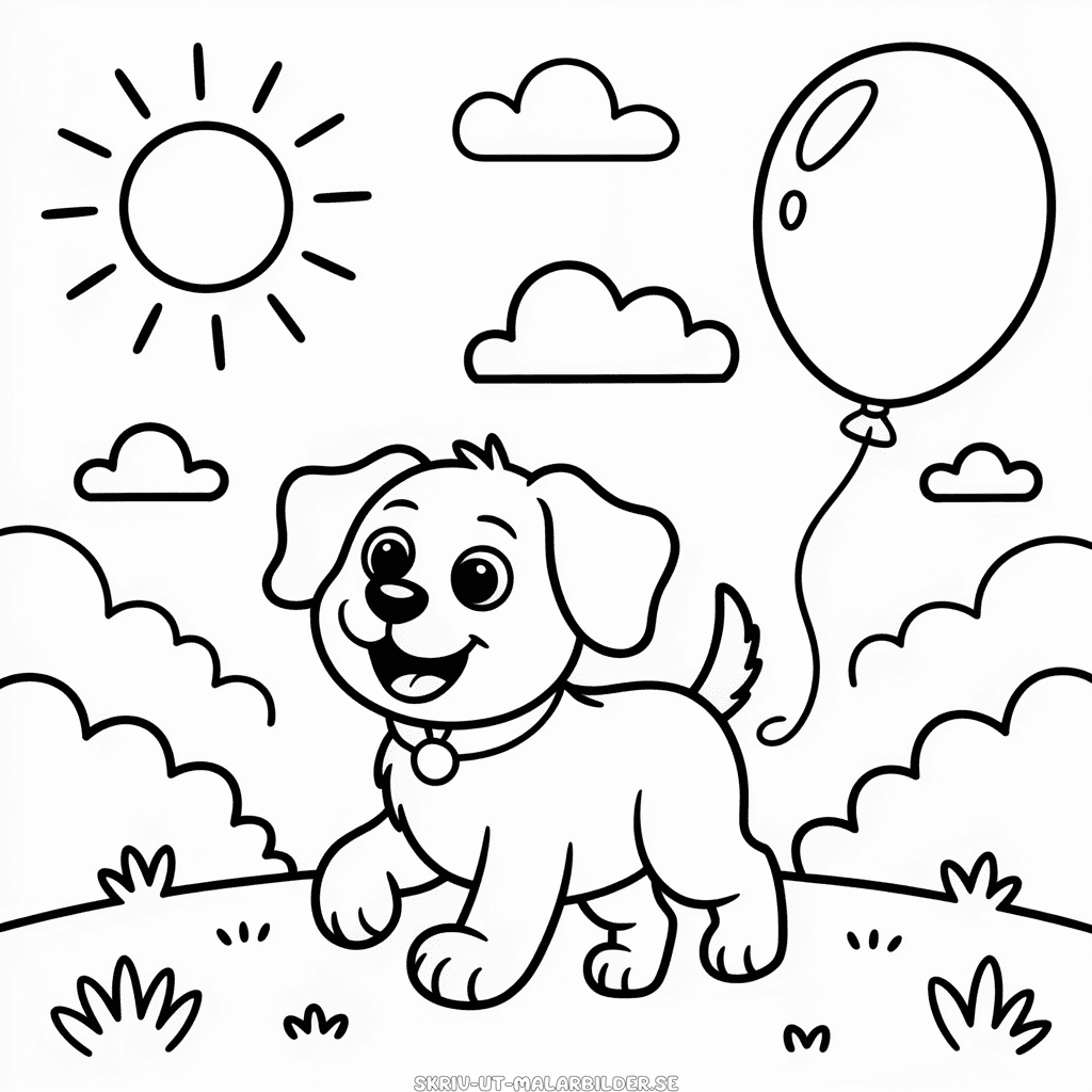 Målarbild Svart och Vit Hund