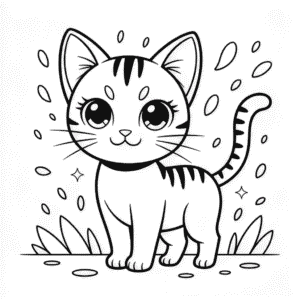 Målarbild Anime Katt