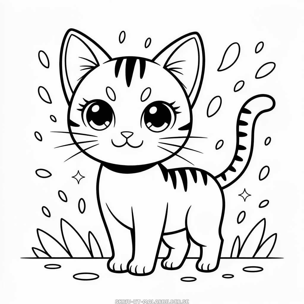 Målarbild Anime Katt