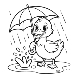 Målarbild Anka med Paraply
