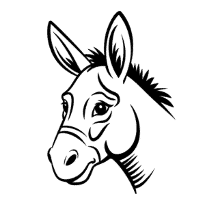 Målarbild Åsnehuvud