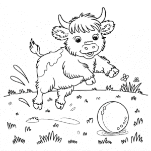 Målarbild Baby Highlandko