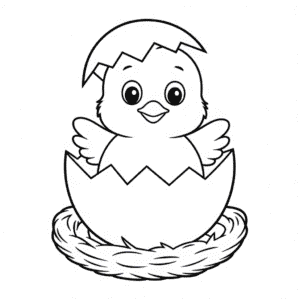Målarbild Baby Kyckling kläcks