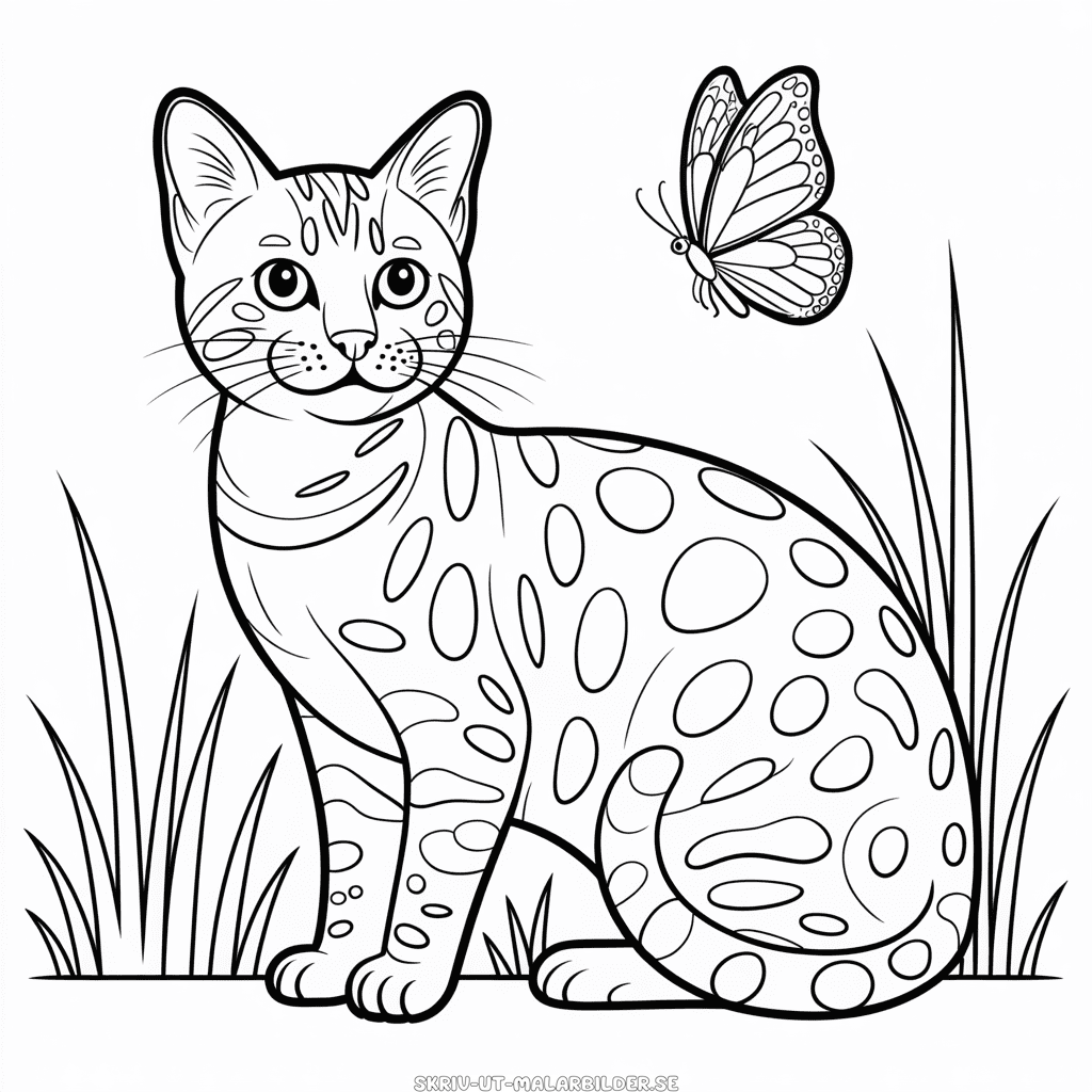Målarbild Bengalkatt
