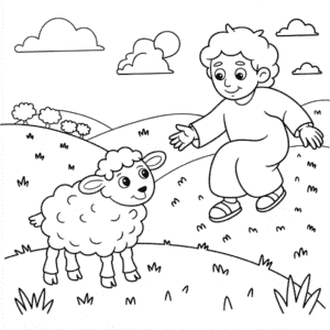 Målarbild Bibelhistoria Det Förlorade Fåret