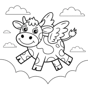 Målarbild Flygande Ko