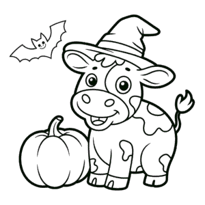 Målarbild Glad Halloween Ko