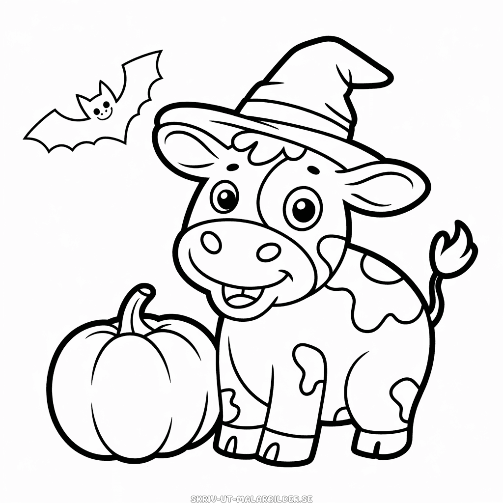 Målarbild Glad Halloween Ko