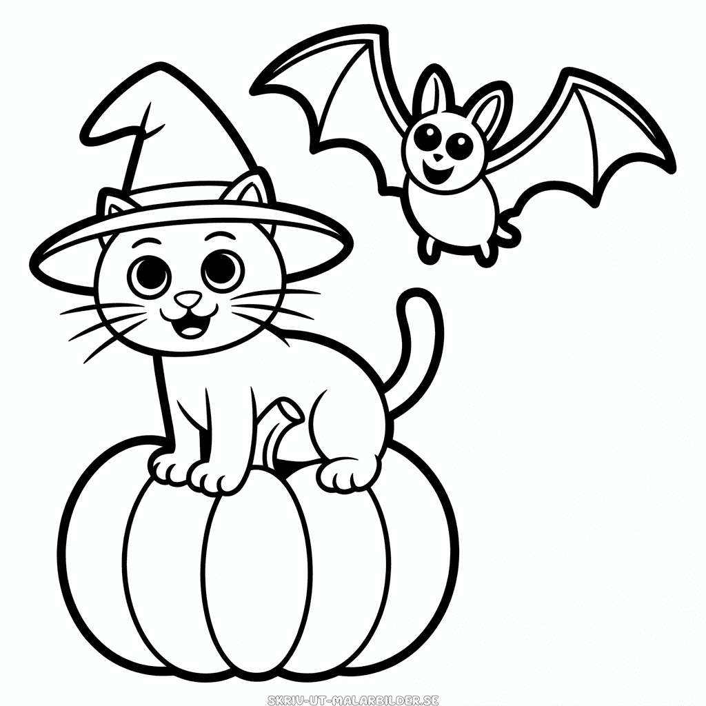 Målarbild Halloweenkatt