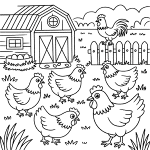 Målarbild Hönafarm