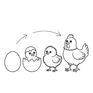 Målarbild Hönans livscykel