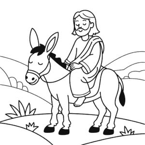 Målarbild Jesus Rider Åsna