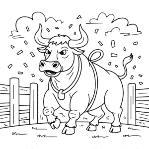 Målarbild Rodeo Tjur