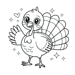 Målarbild Söt Kalkon