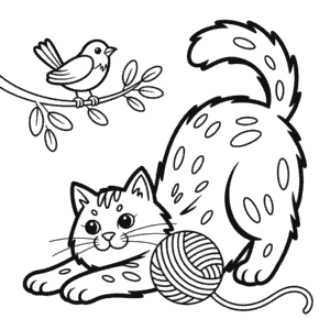 Målarbild Stor Katt