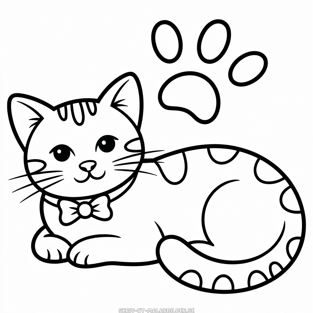 Målarbild Svart och Vit Katt