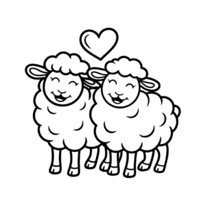 Målarbild Svarta och Vita Får