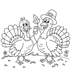 Målarbild Två Kalkoner