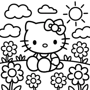 Målarbild Utskrivbar Hello Kitty