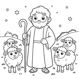 Målarbild Abraham och Får