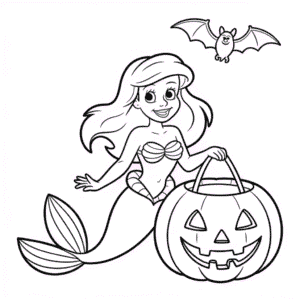 Målarbild Ariel Halloween