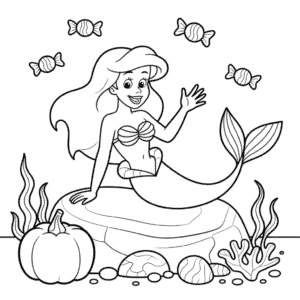 Målarbild Ariel Halloween