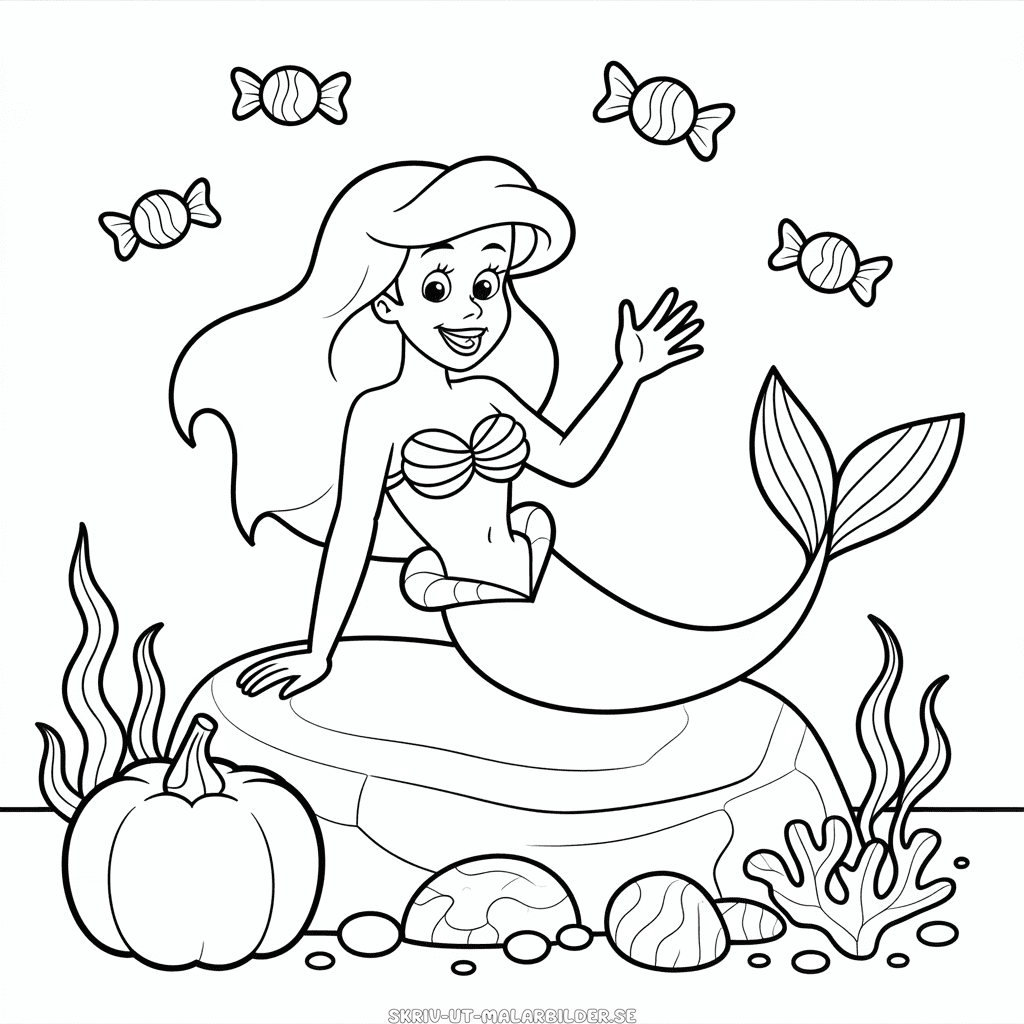 Målarbild Ariel Halloween