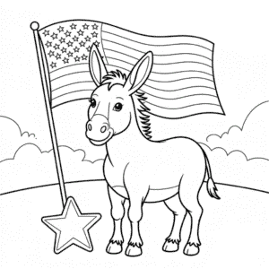 Målarbild Åsna med Flagga