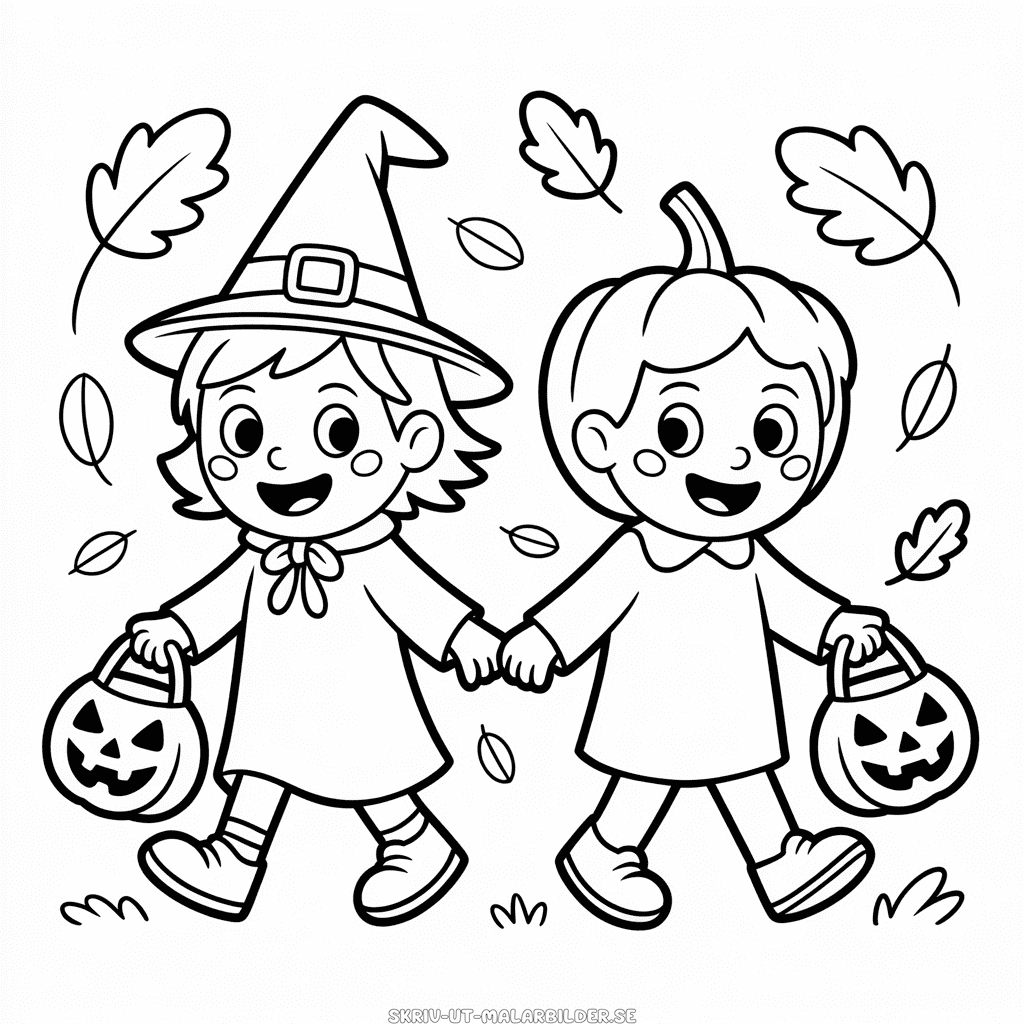 Målarbild Barnens Halloween
