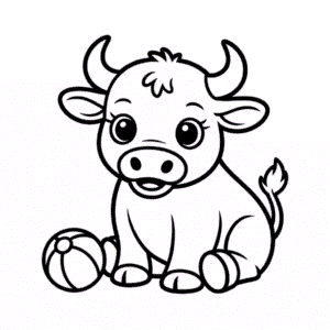 Målarbild Bebis Tjur