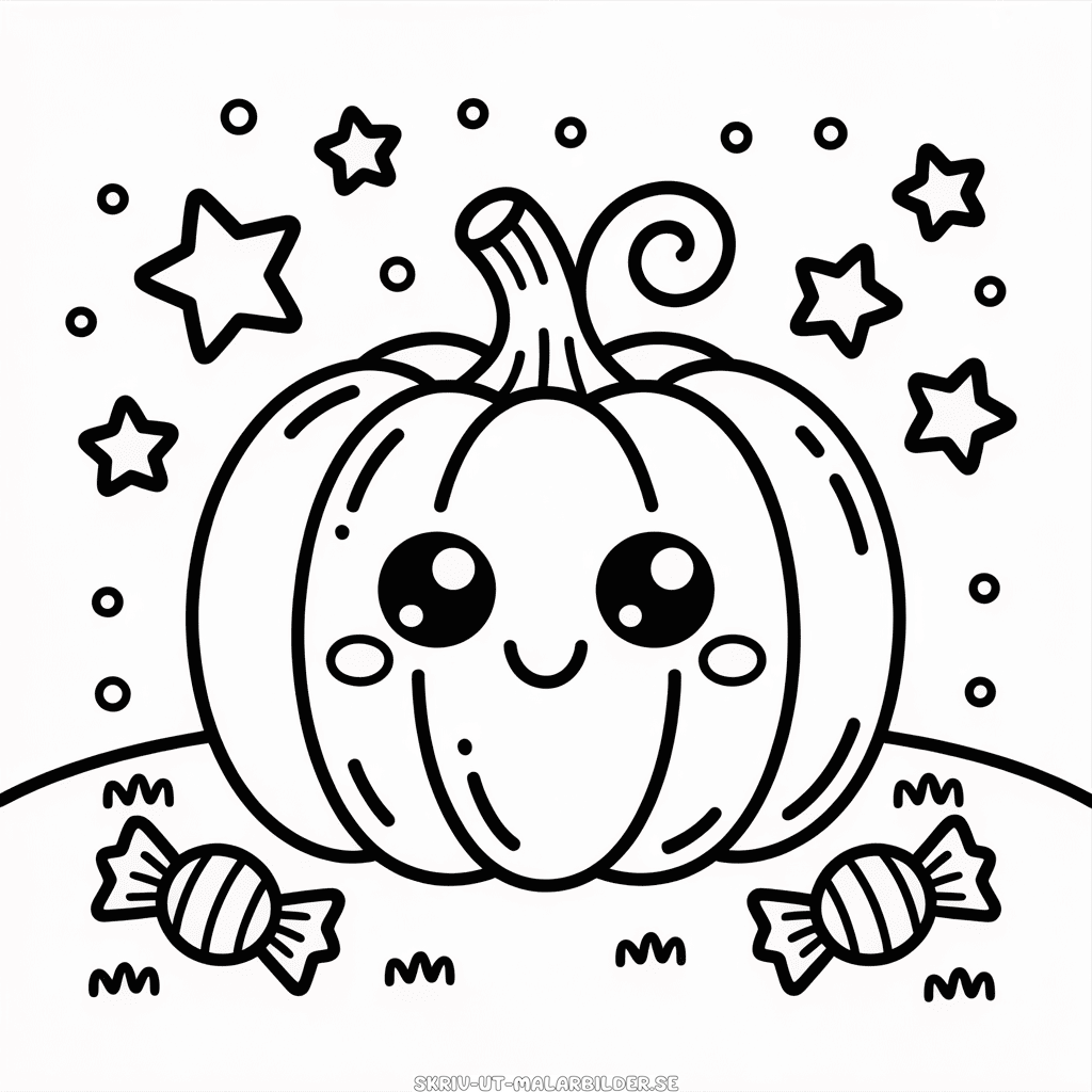Målarbild Bedårande Söt Halloween