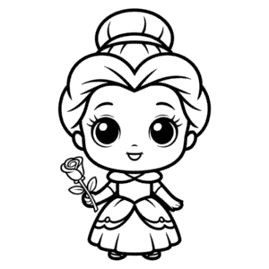 Målarbild Chibi Disney Prinsessa