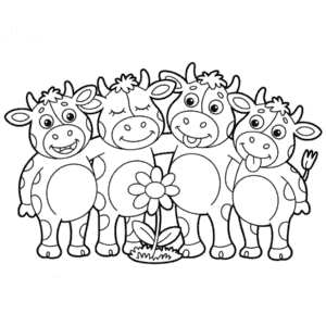 Målarbild Fyra Kor