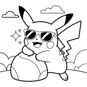 Målarbild Häftiga Pikachu