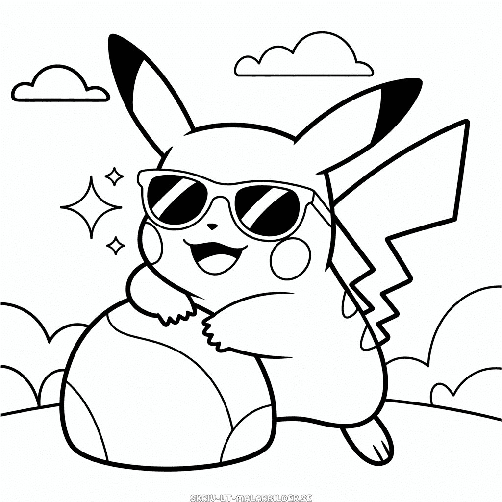 Målarbild Häftiga Pikachu