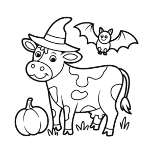 Målarbild Halloween Ko