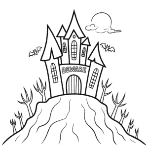 Målarbild Halloween Slott