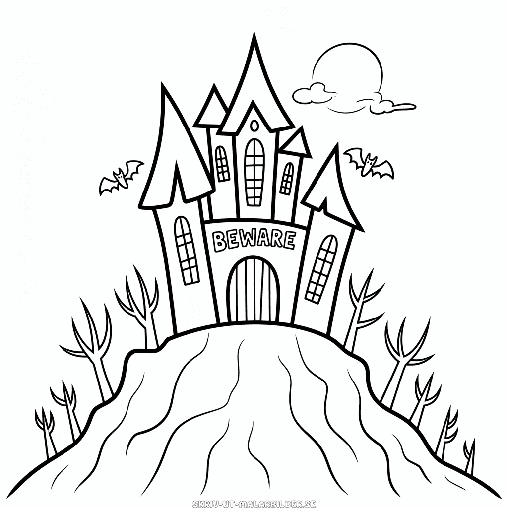 Målarbild Halloween Slott