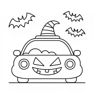 Målarbild Halloweenbil