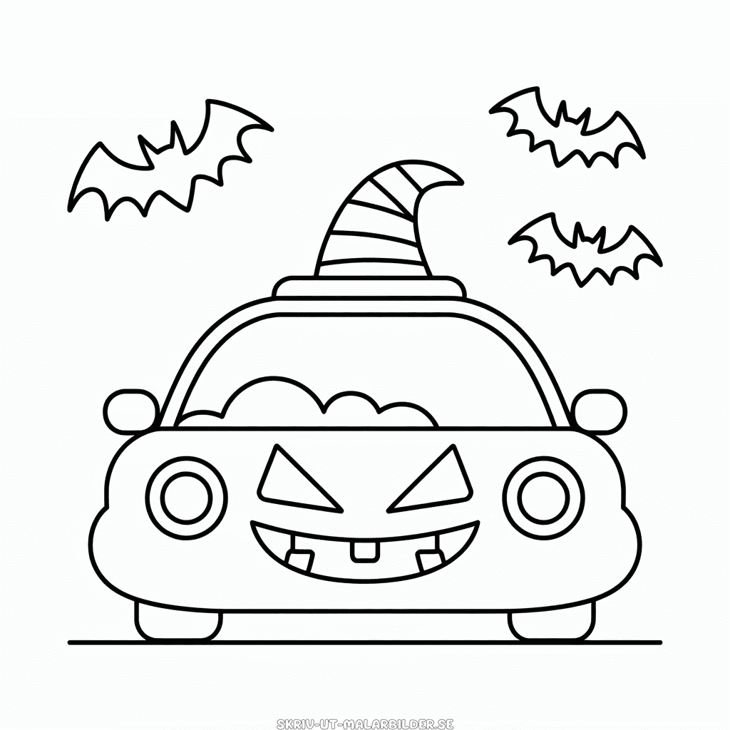 Målarbild Halloweenbil